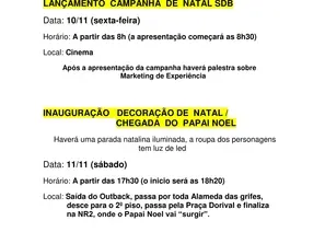 Cronograma Eventos de Natal