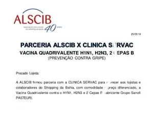 Parceria ALSCIB X CLINICA SERVAC 