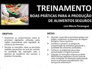 Treinamento Boas Práticas para a Produção de Alimentos Seguros