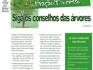 Siga os conselhos das árvores