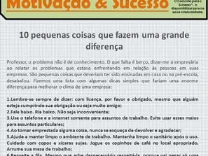 10 pequenas coisas que fazem uma grande diferença