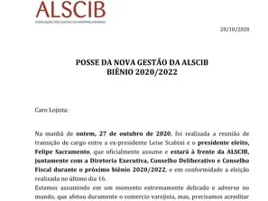Apresentação Nova Gestão ALSCIB - Biênio 2020/2022