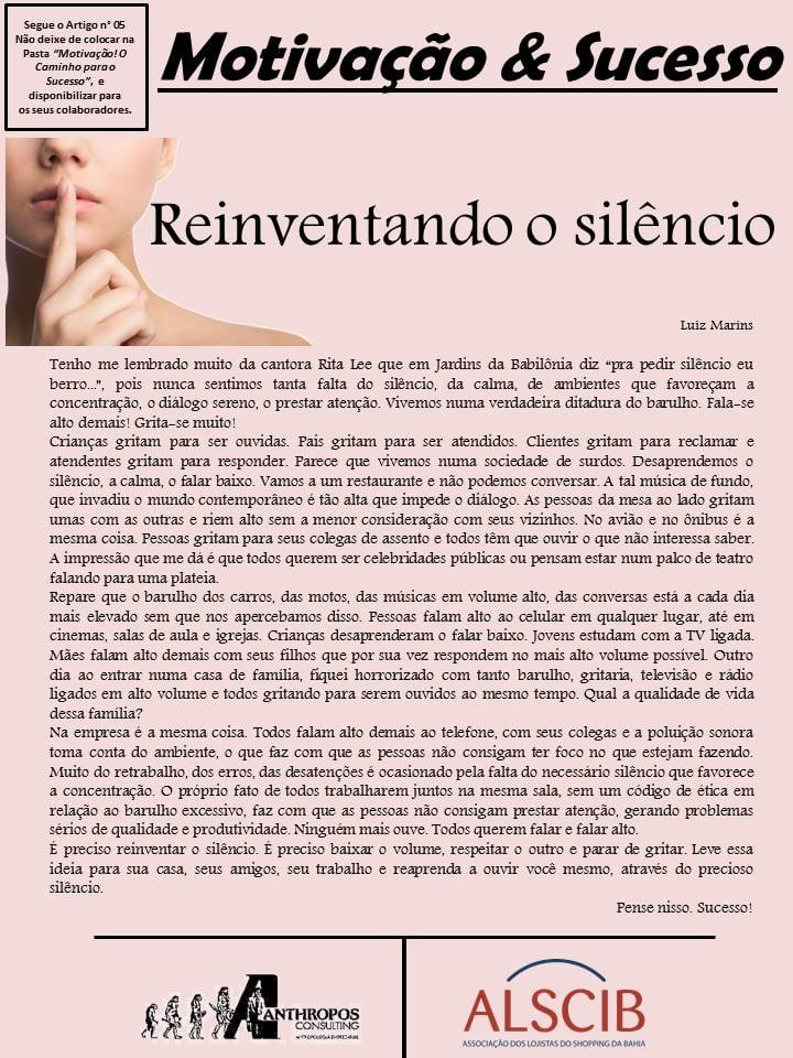 Reinventando o silêncio